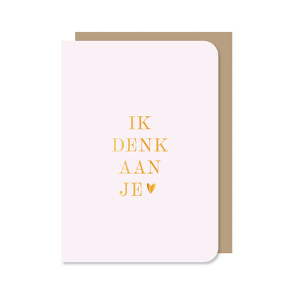 Kaart Ik denk aan je in de kleur lila