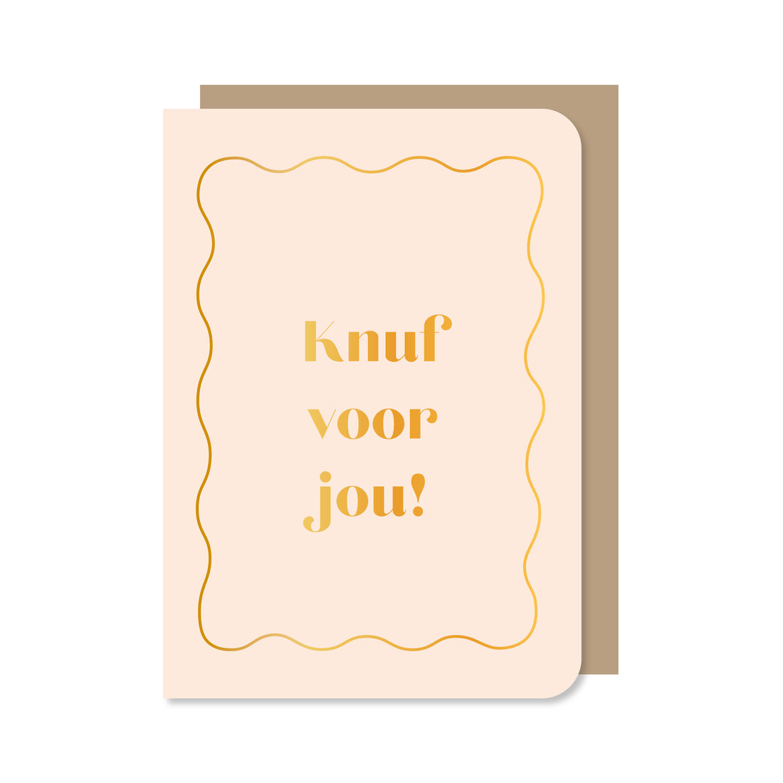 Kaart Knuf voor jou in de kleur beige
