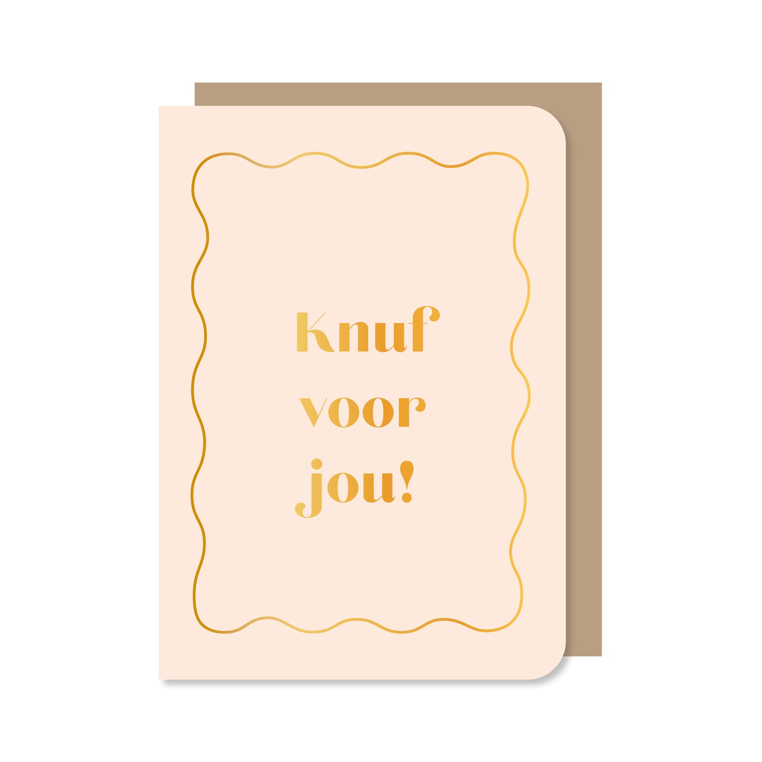 Kaart Knuf voor jou in de kleur beige