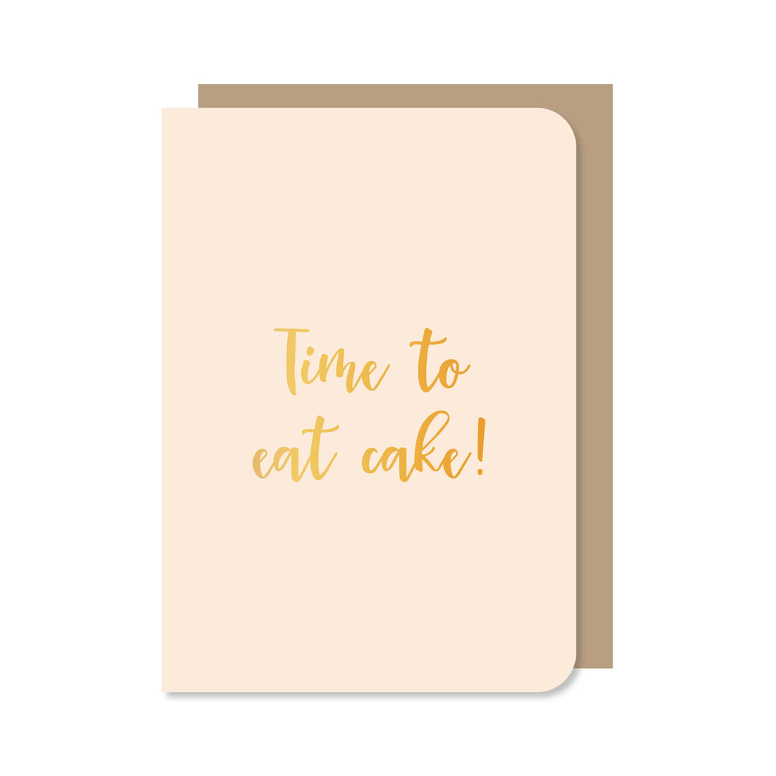 Dubbele kaart met envelop | Time to eat cake - met goudfolie