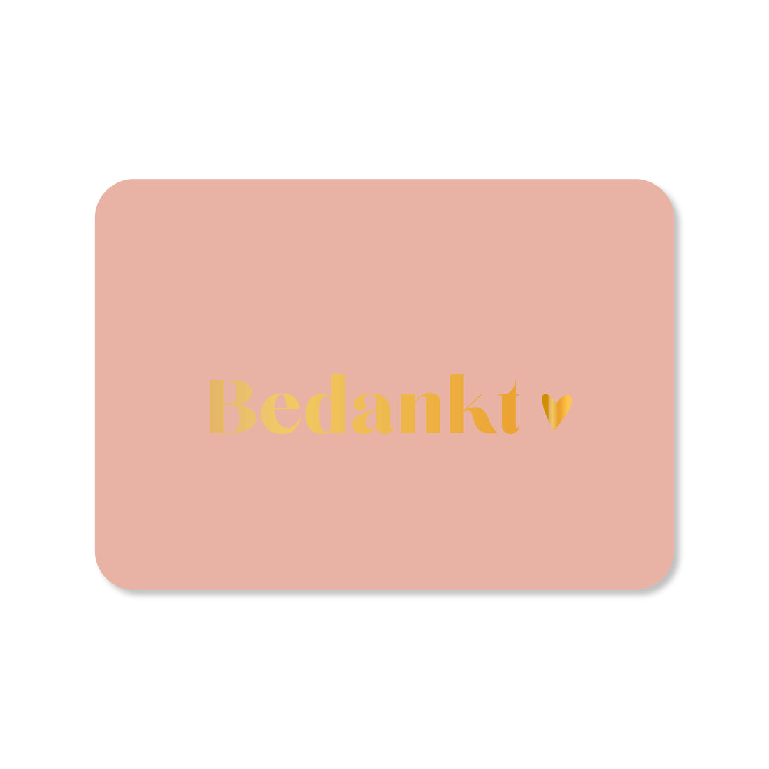 Kaar Bedankt in de kleur roze