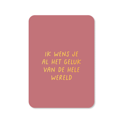 Kaart geluk op de wereld in de kleur roze