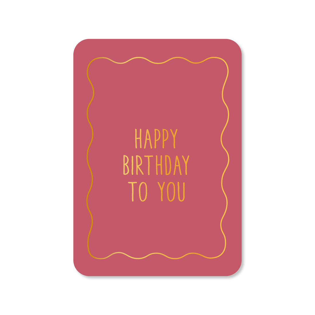 Kaart happy birthday lijstje in kleur rood