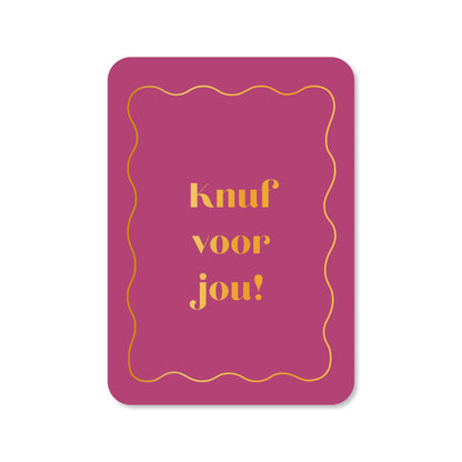 Kaart knuf voor jou in kleur rood