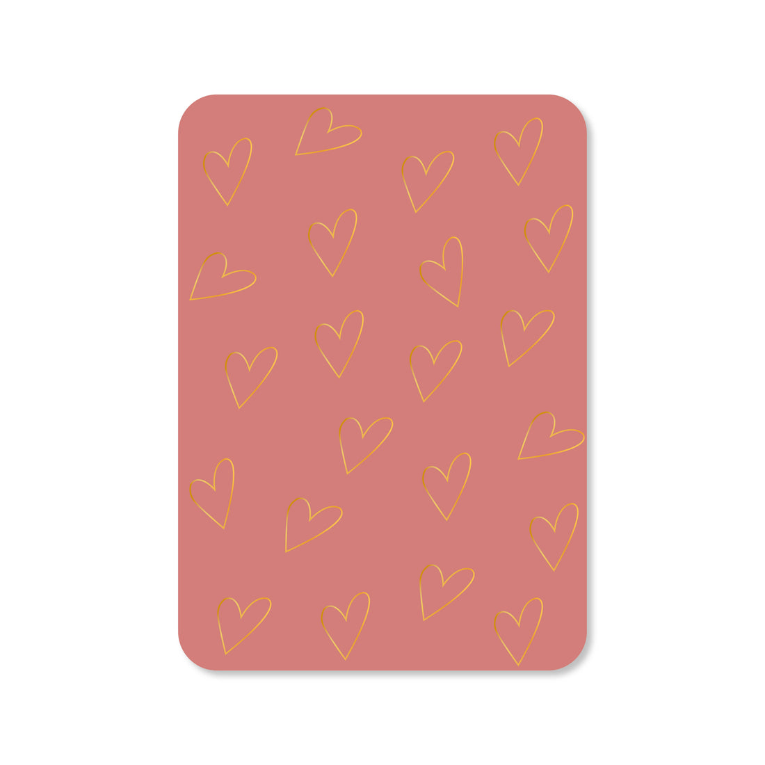 Kaart hartjes in kleur roze