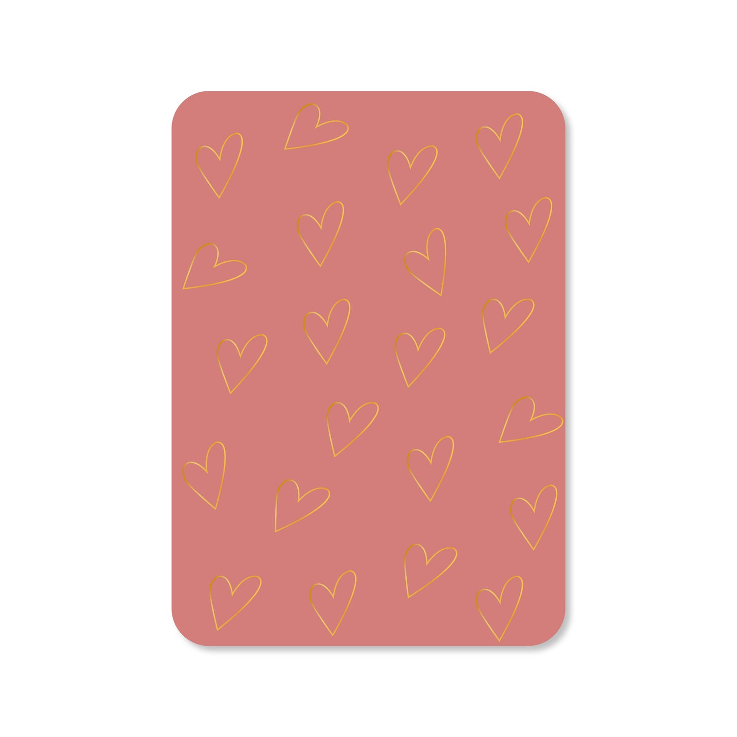 Kaart hartjes in kleur roze