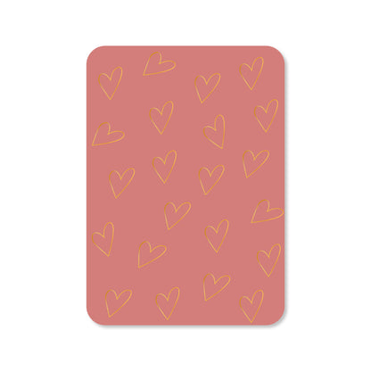 Kaart hartjes in kleur roze