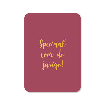 Kaart speciaal voor de jarige in kleur roze