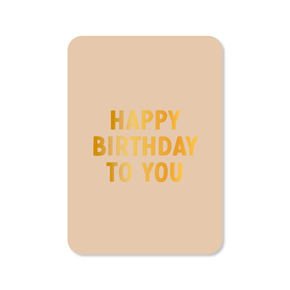Kaart Happy birthday beige(met goudfolie)