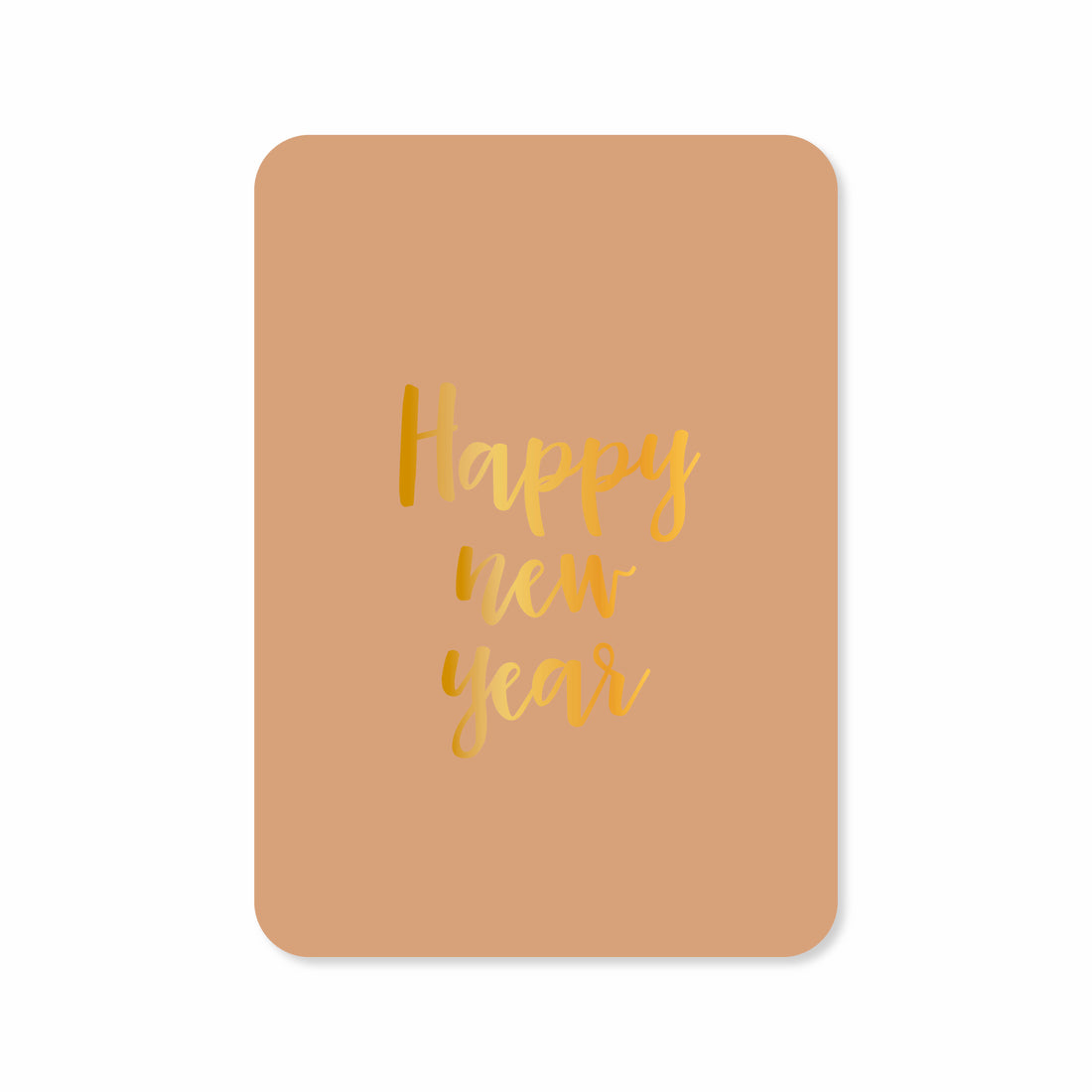 Kerstkaart in de kleur bruin met de tekst &