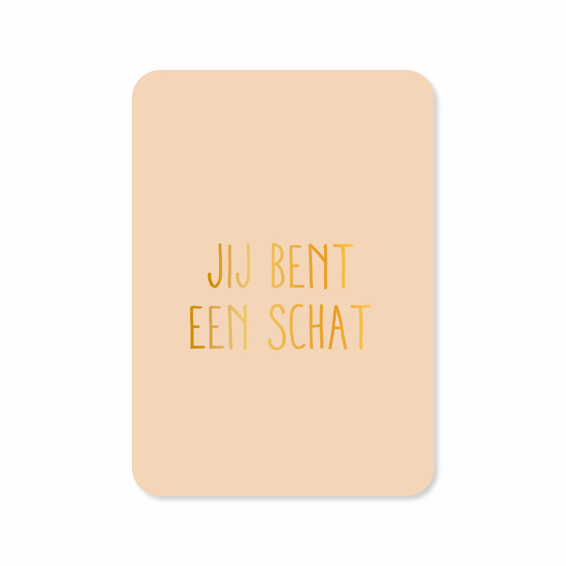 Wenskaart in de kleur beige met de tekst &
