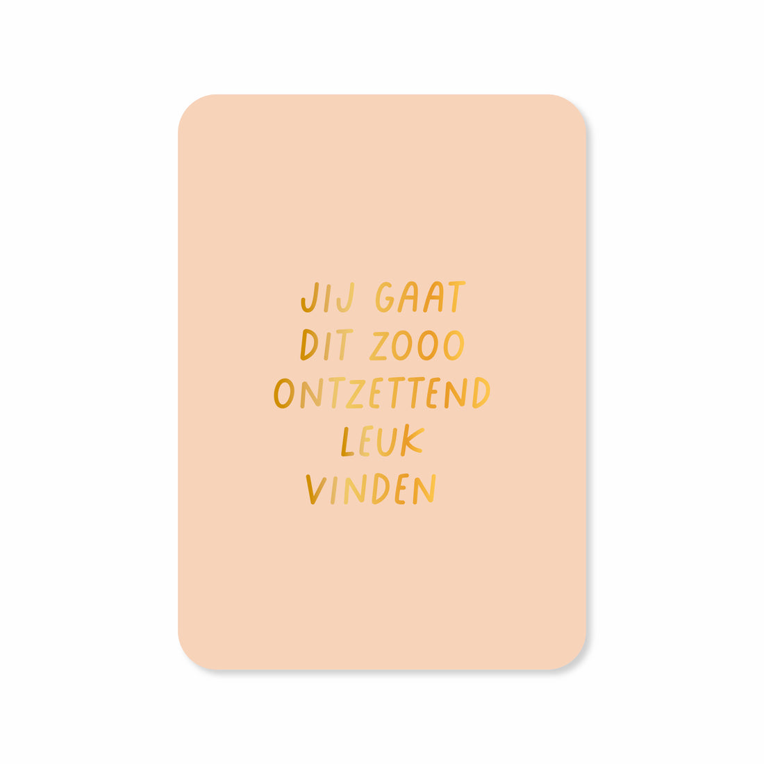 Wenskaart in de kleur roze met de tekst &