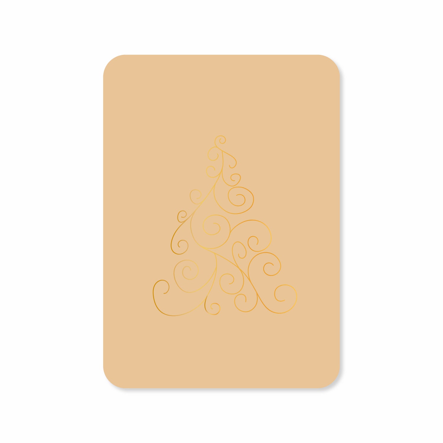Kaart Kerstboom - beige (met goudfolie)