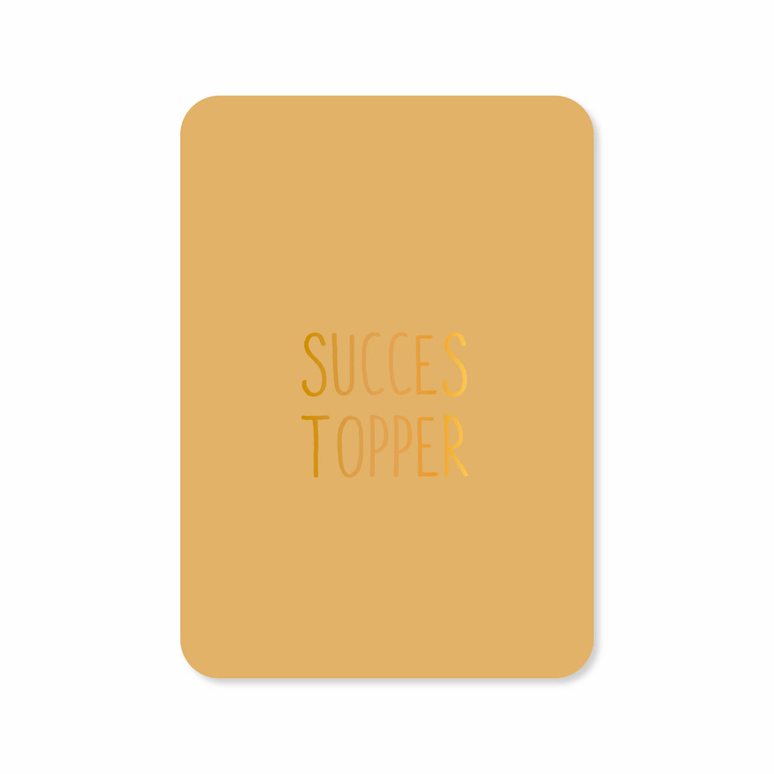 Wenskaart in de kleur geel met de tekst &