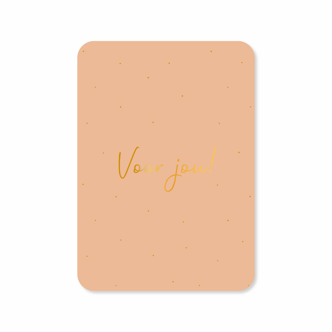 Wenskaart in de kleur oranje met de tekst &