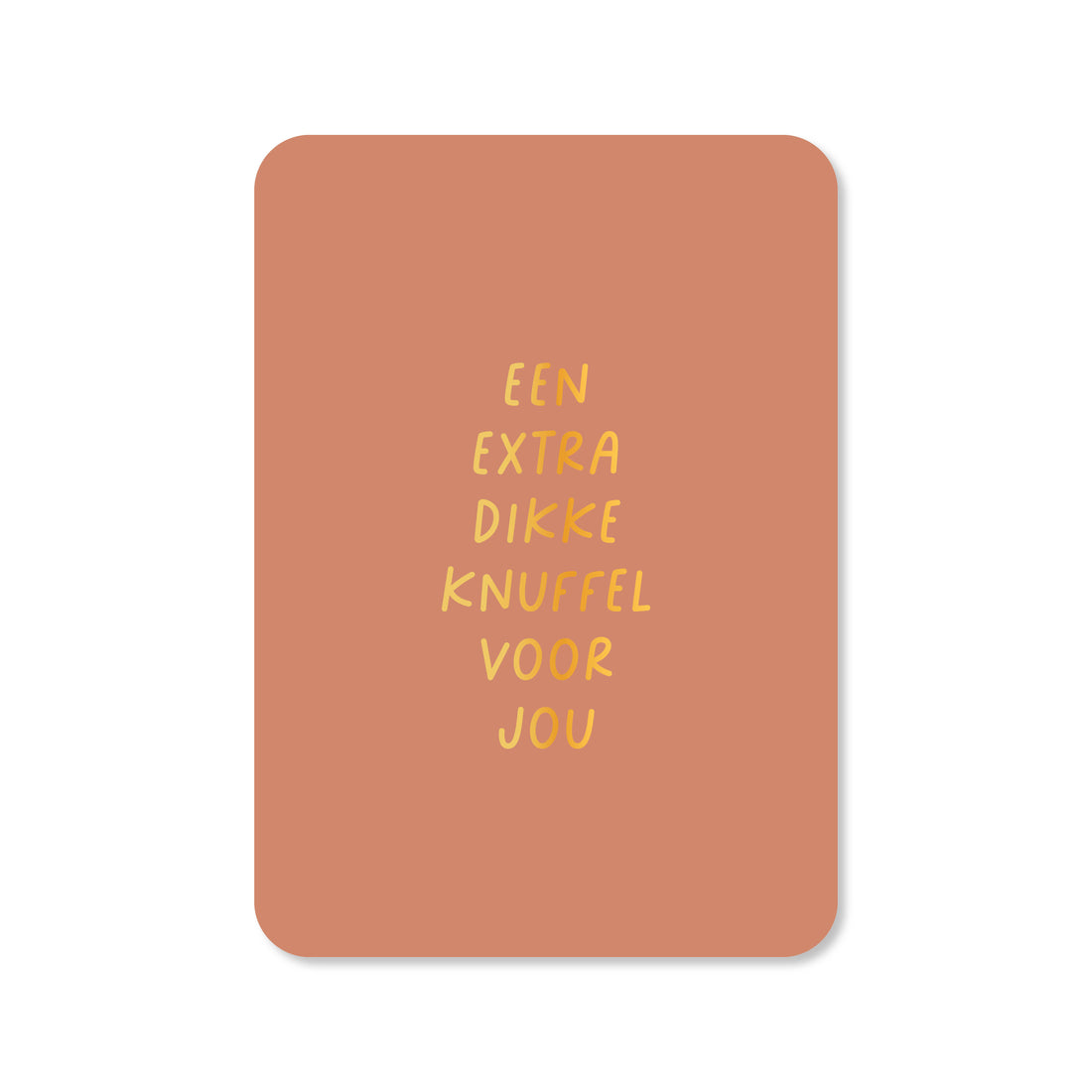 Wenskaart in de kleur rood met de tekst &