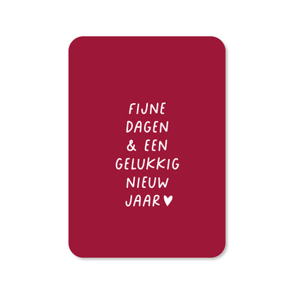 Kerstkaart Fijne dagen &amp; een gelukkig nieuwjaar