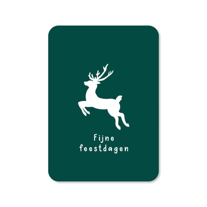 Kerstkaart Fijne feestdagen - rendier