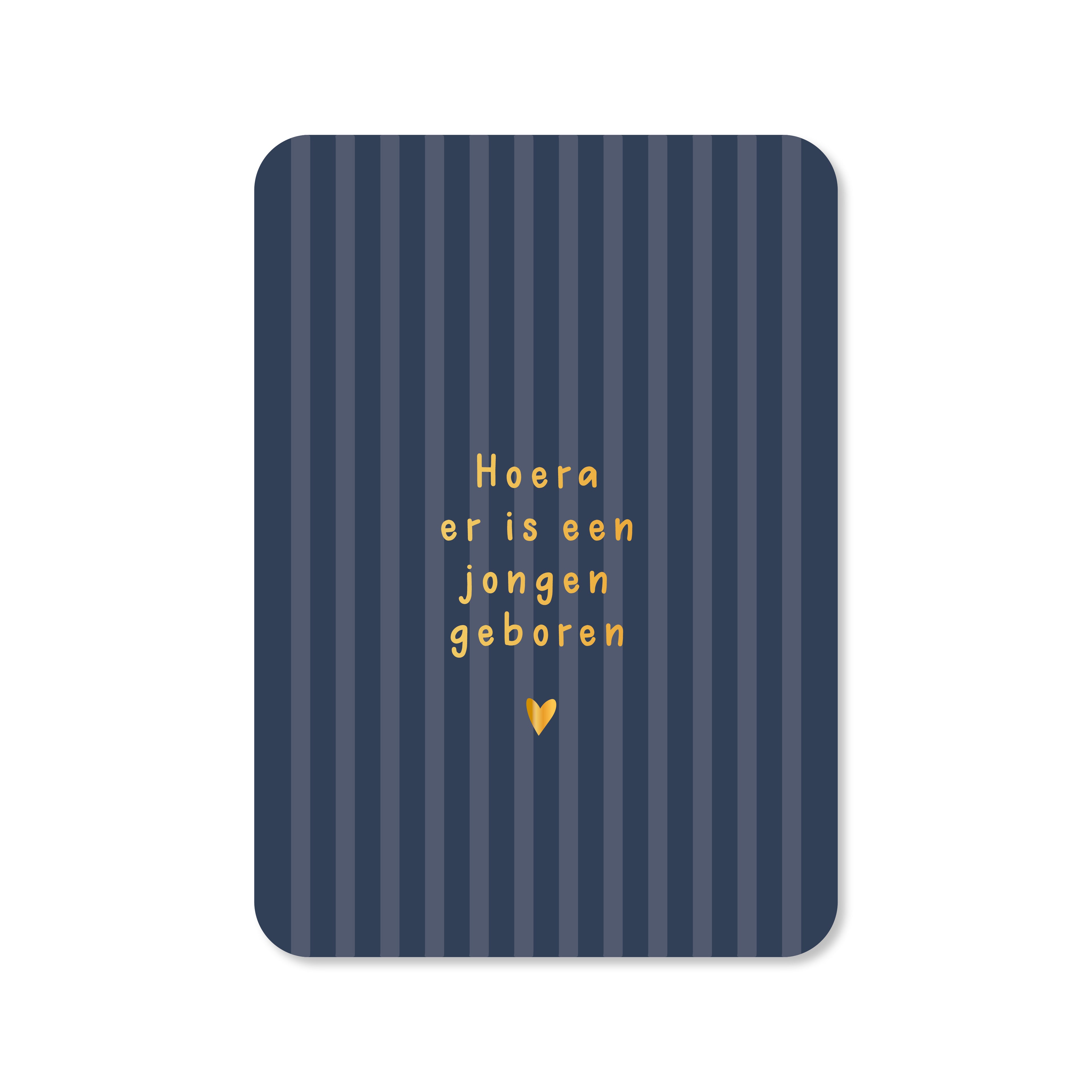 kaart hoera er is een jongen geboren in de kleur blauw