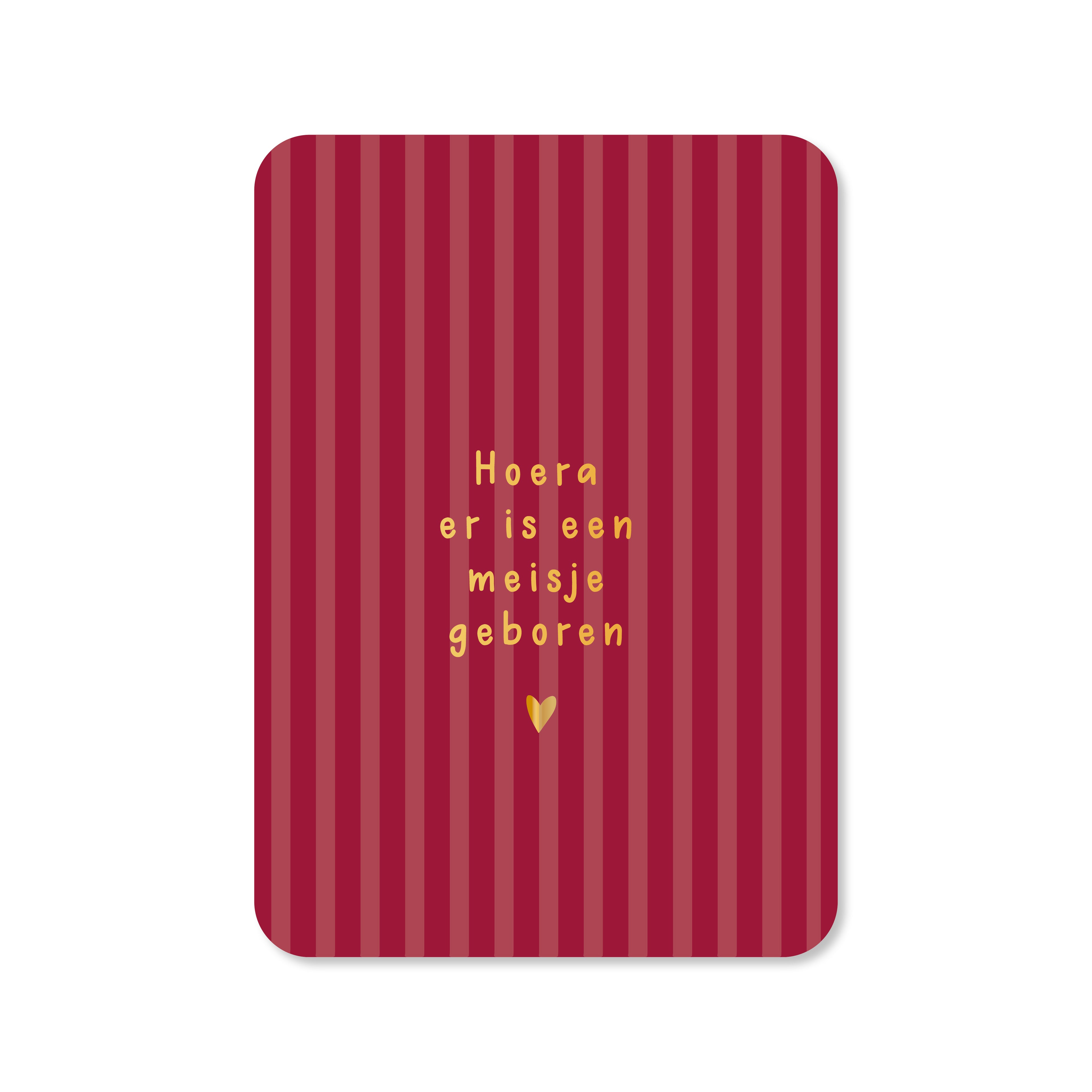 kaart hoera er is een meisje geboren in de kleur roze