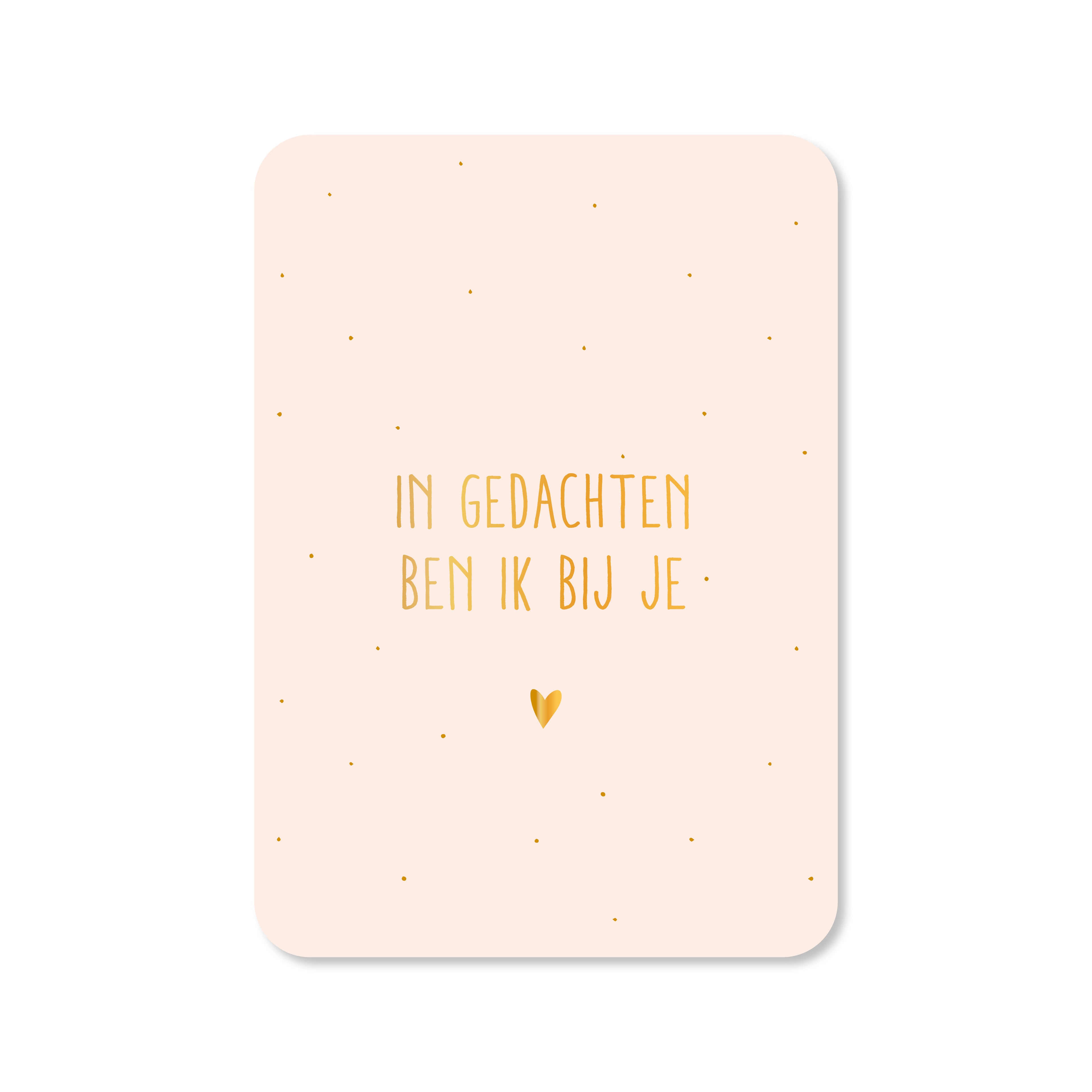 kaart in gedachten ben ik bij je in de kleur beige