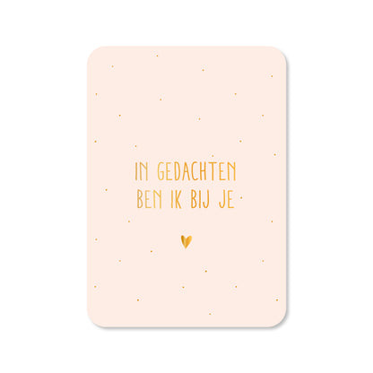 kaart in gedachten ben ik bij je in de kleur beige