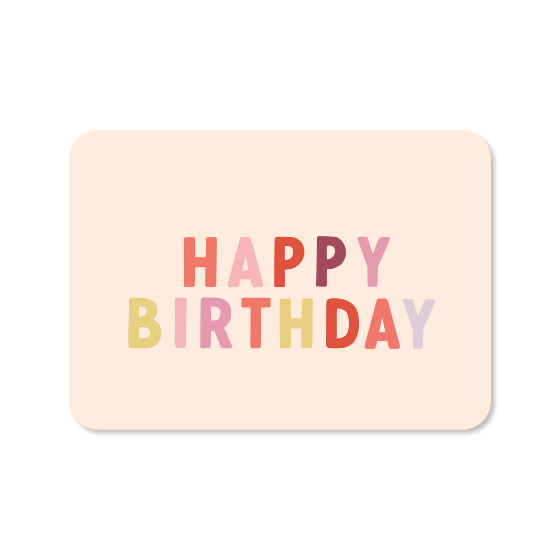 Kaart Happy birthday gekleurd