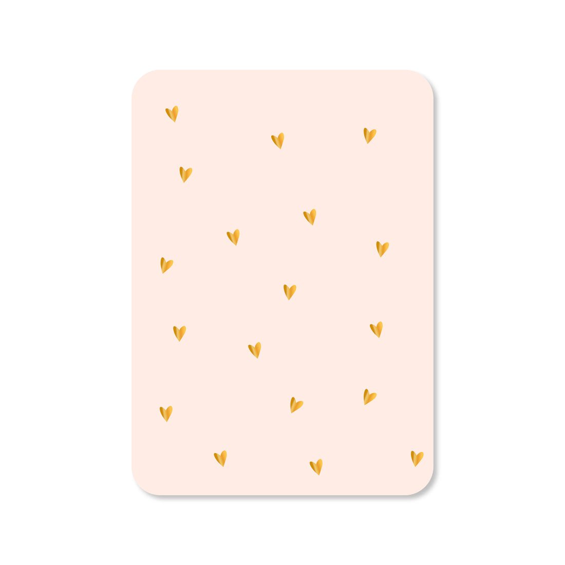 Kaart Hartjes - lichtroze (met goudfolie)