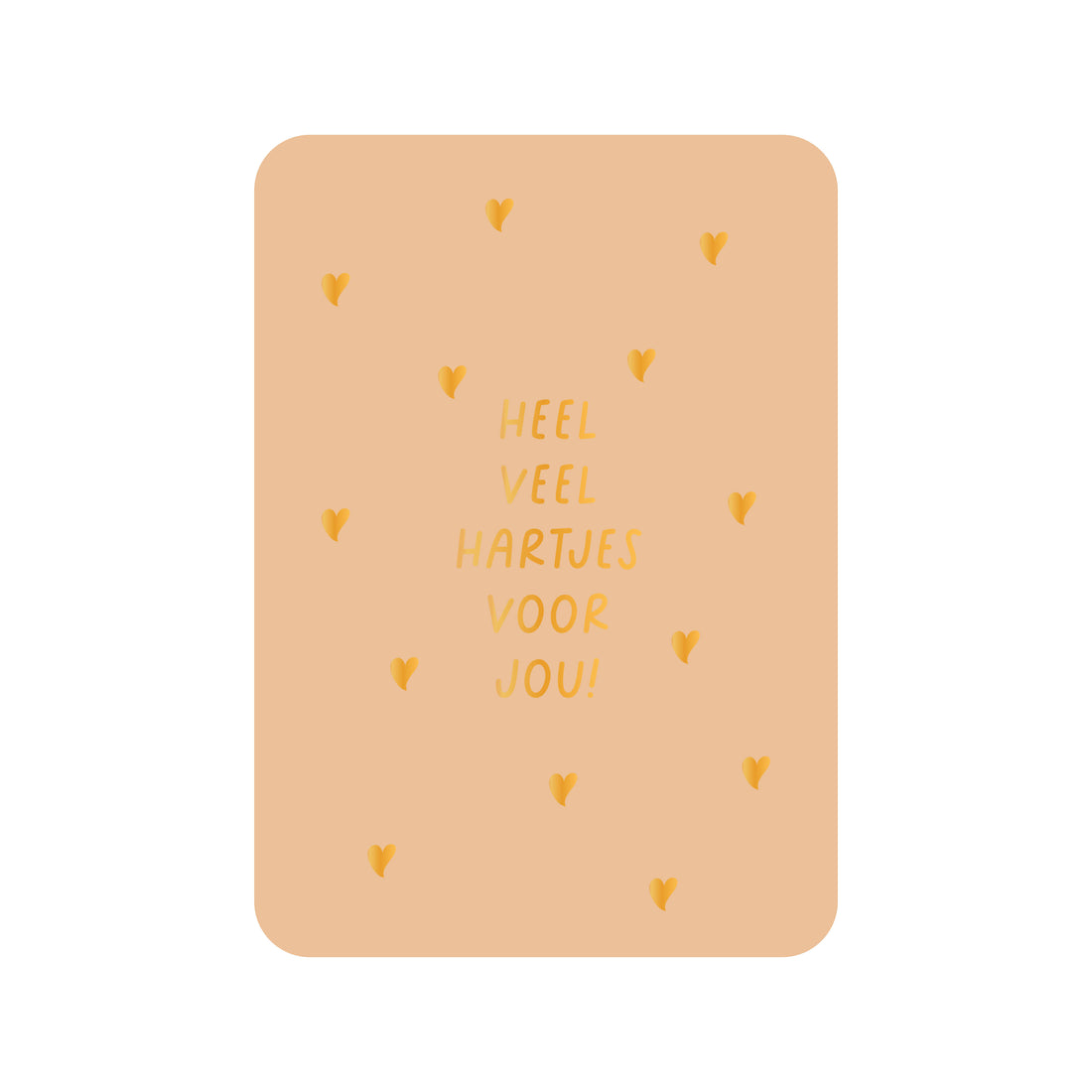 Kaart Heel veel hartjes voor jou (met goudfolie) Kusje op je hart x Kaartjes van Maaike
