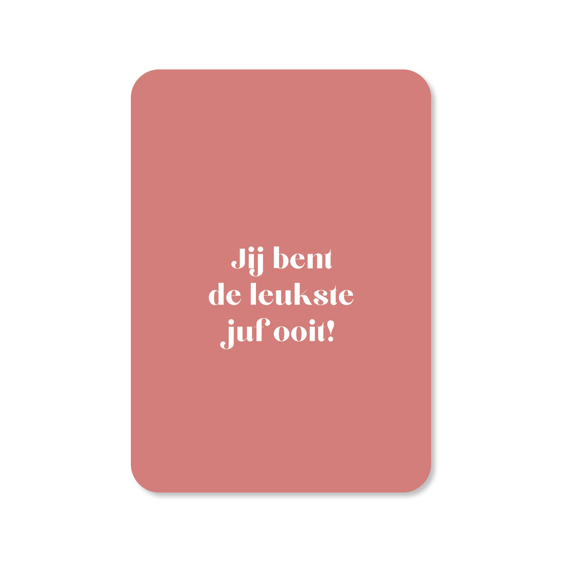 Wenskaart in de kleur roze met de tekst &