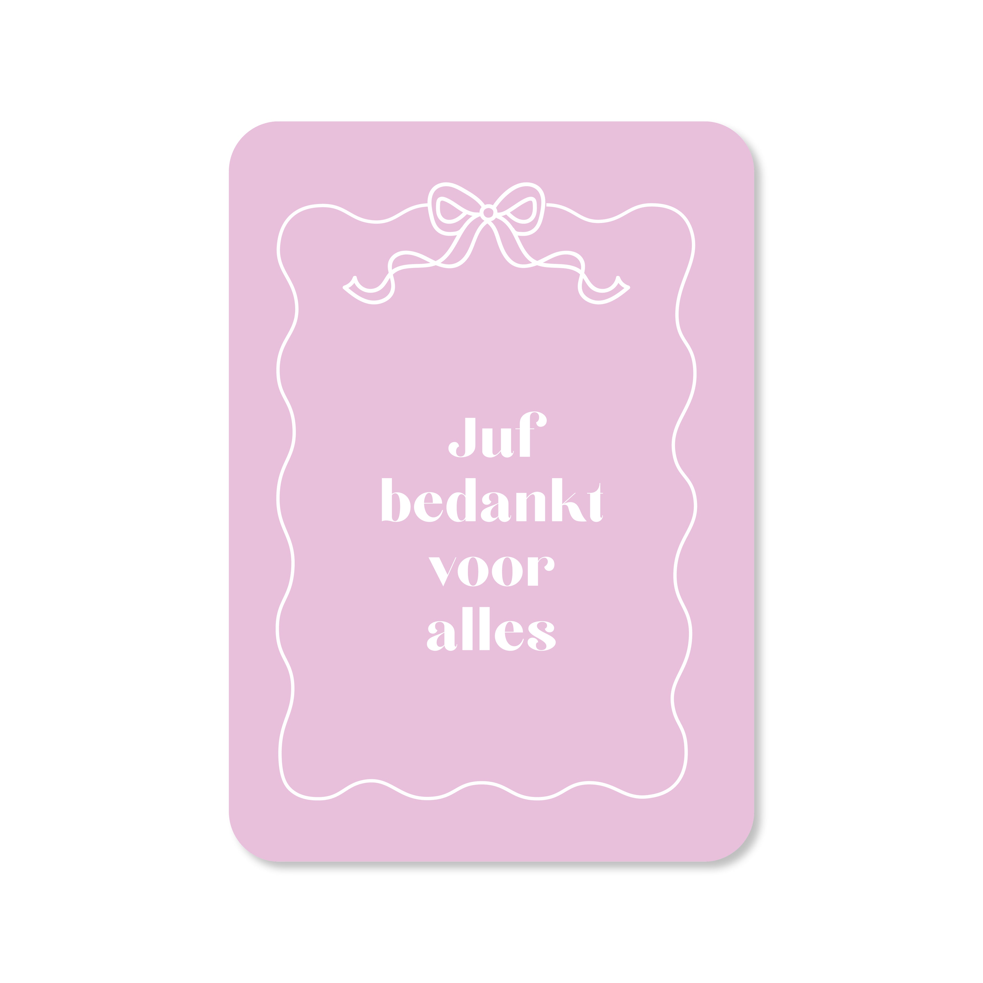 Kaart Juf bedankt voor alles