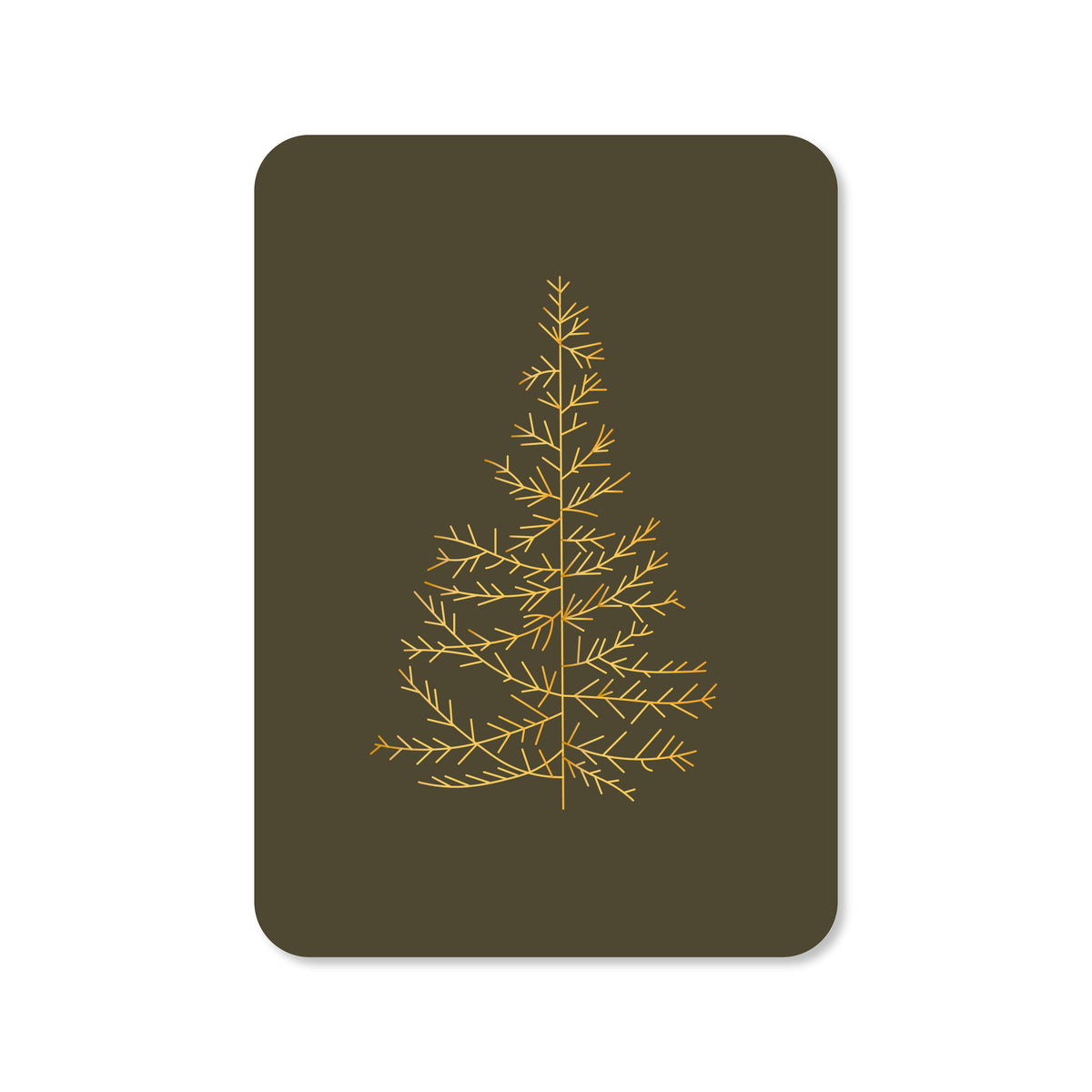 Kerstkaart Kerstboom (met goudfolie)