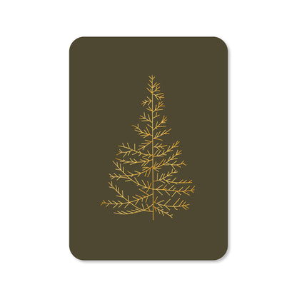 Kerstkaart Kerstboom (met goudfolie)