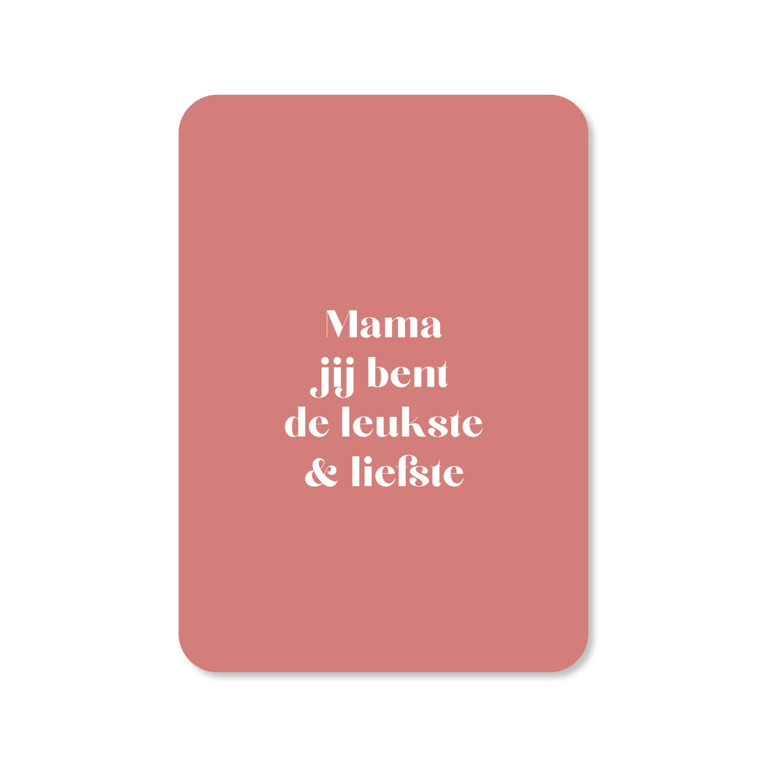Wenskaart in de kleur roze met de tekst &