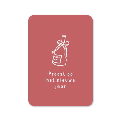 Kerstkaart Proost op het nieuwe jaar
