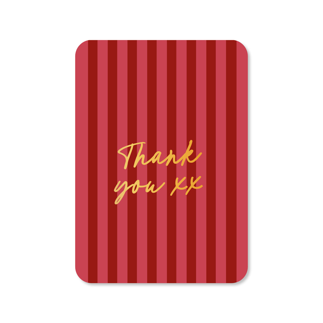 Kaart Thank you xx (met goudfolie)