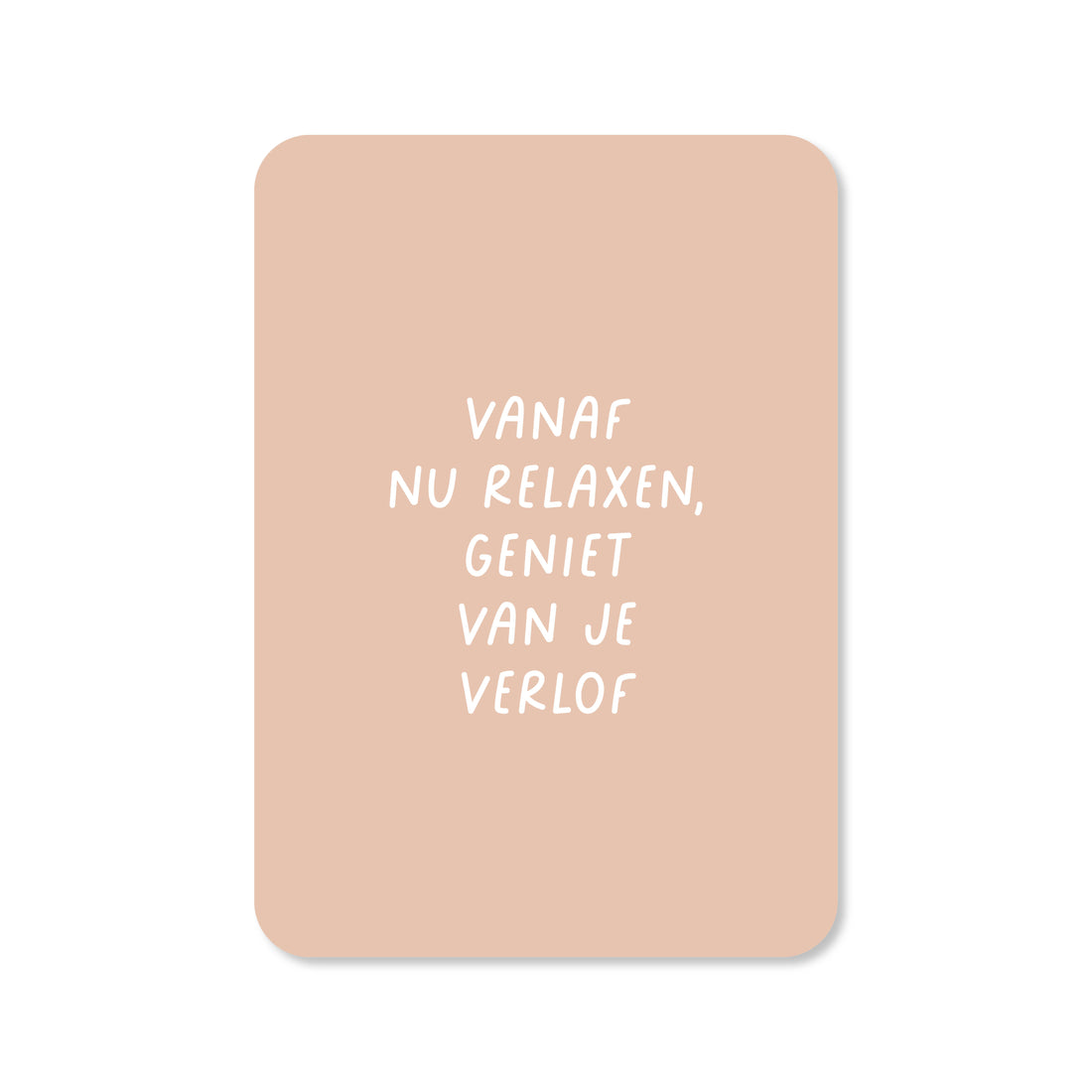 Wenskaart in de kleur beige met de tekst &
