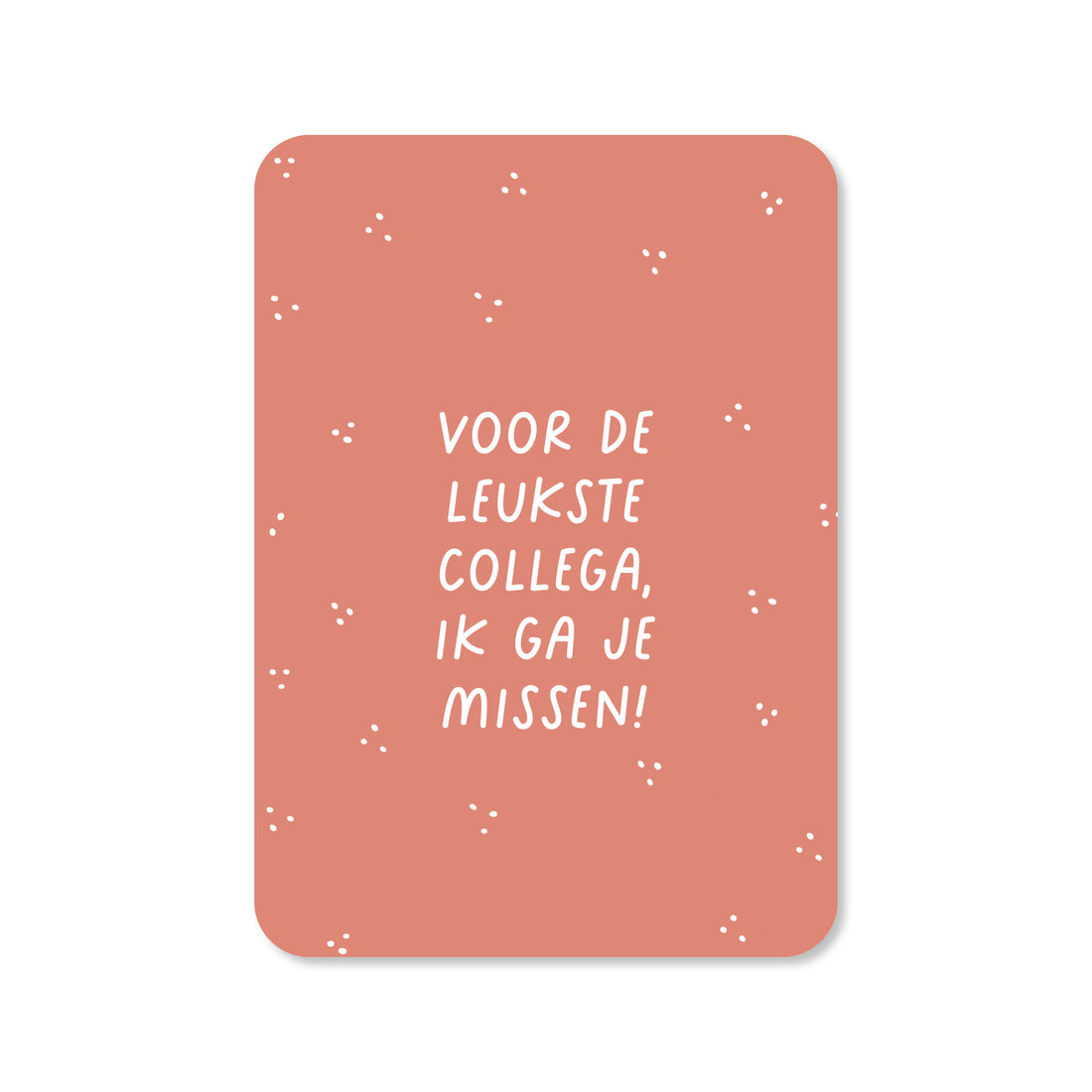 Wenskaart in de kleur rood met daarop de tekst &