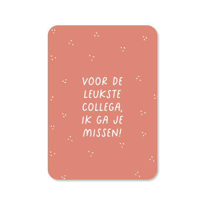 Wenskaart in de kleur rood met daarop de tekst &