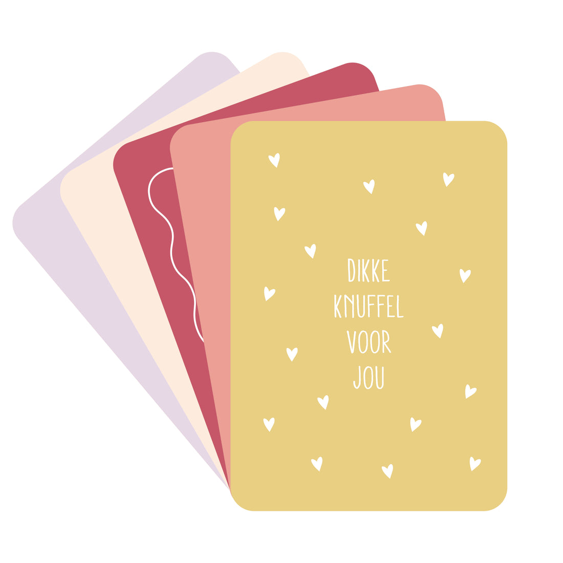 Kaartenset Dikke knuffel voor jou + enveloppen