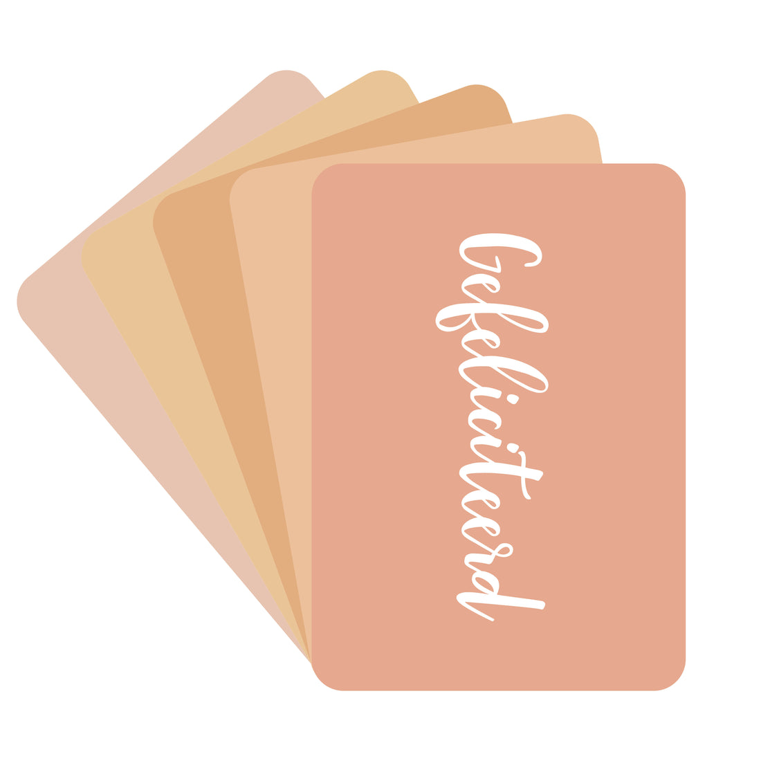 Een set van 5 verschillende wenskaarten.