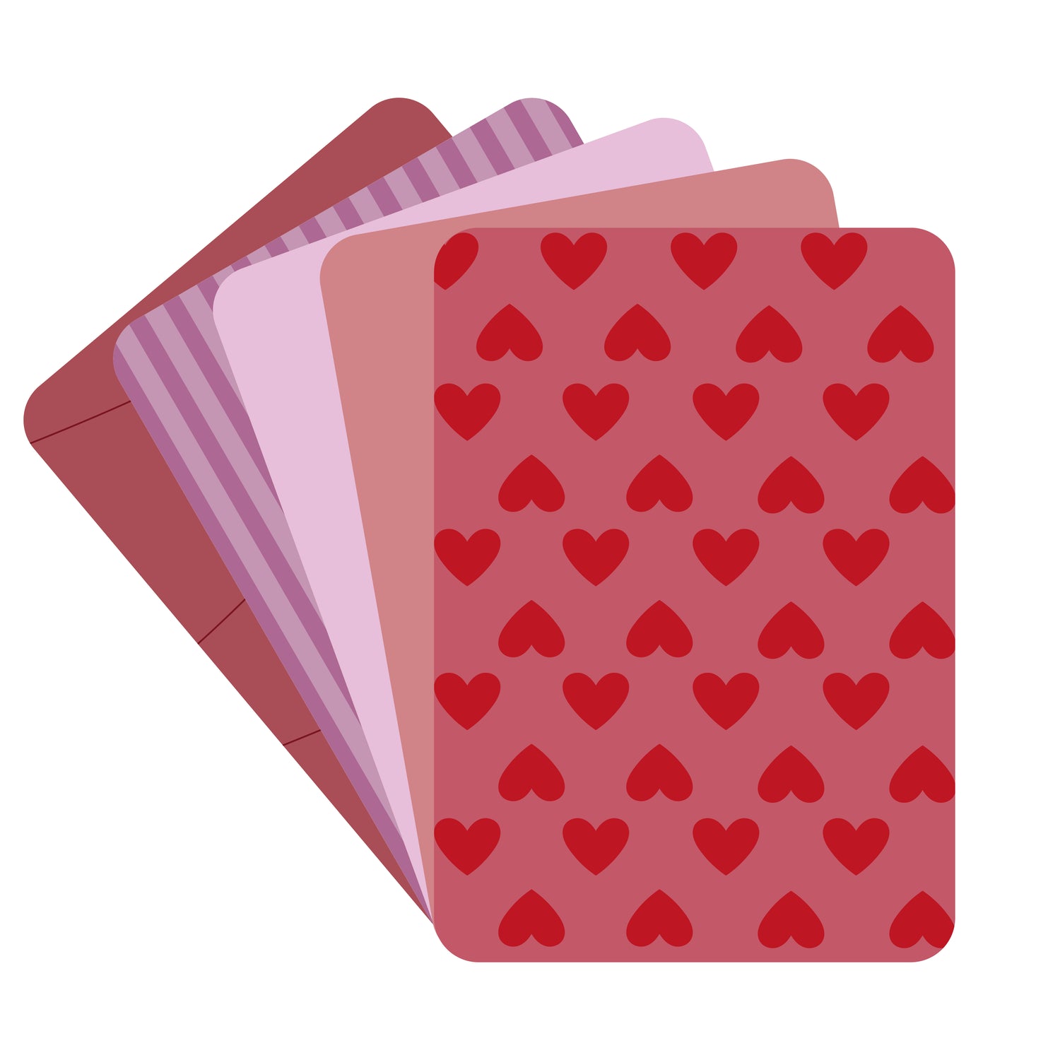 Kaartenset Hartjes op de kop + enveloppen