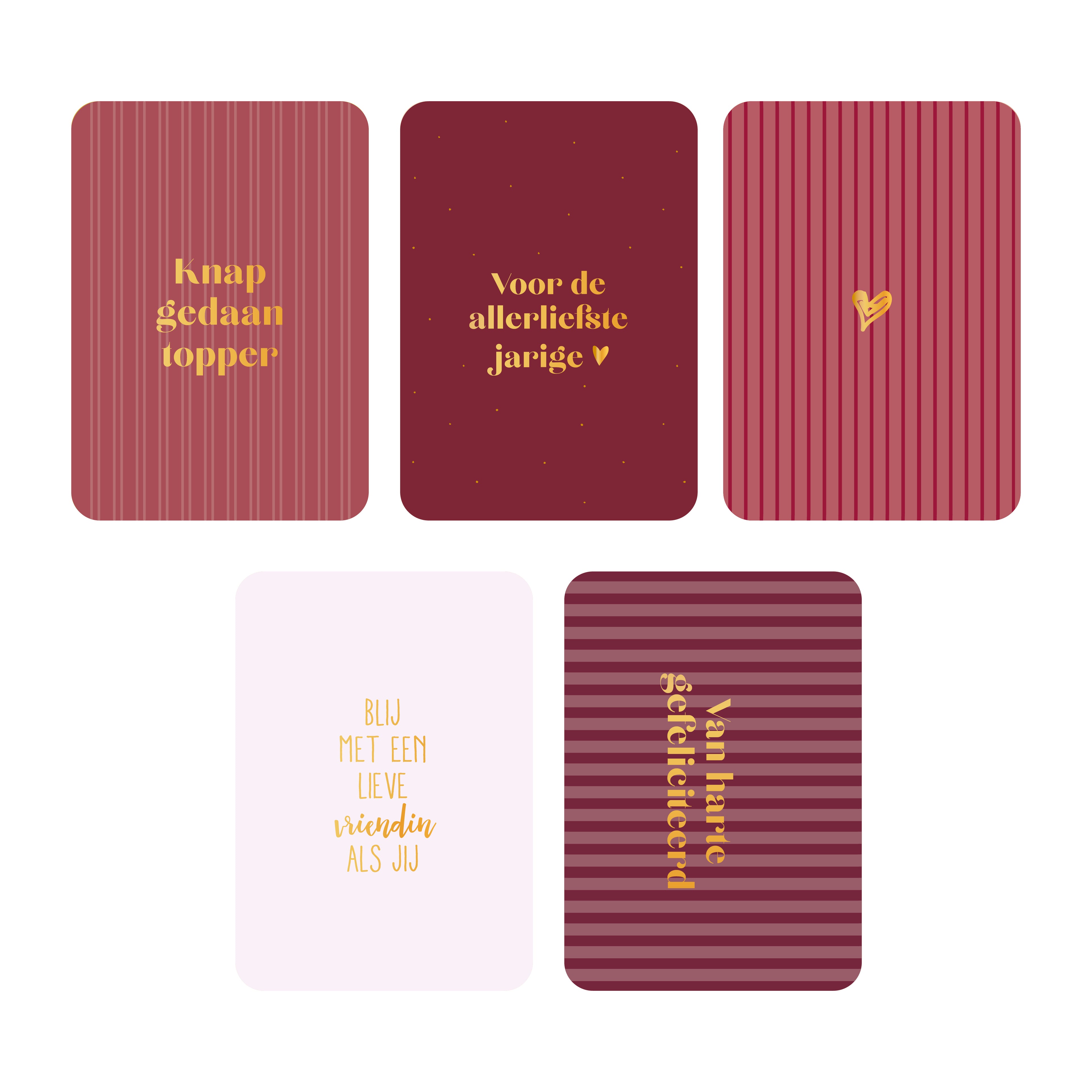 Kaartenset Knap gedaan topper + enveloppen (met goudfolie)