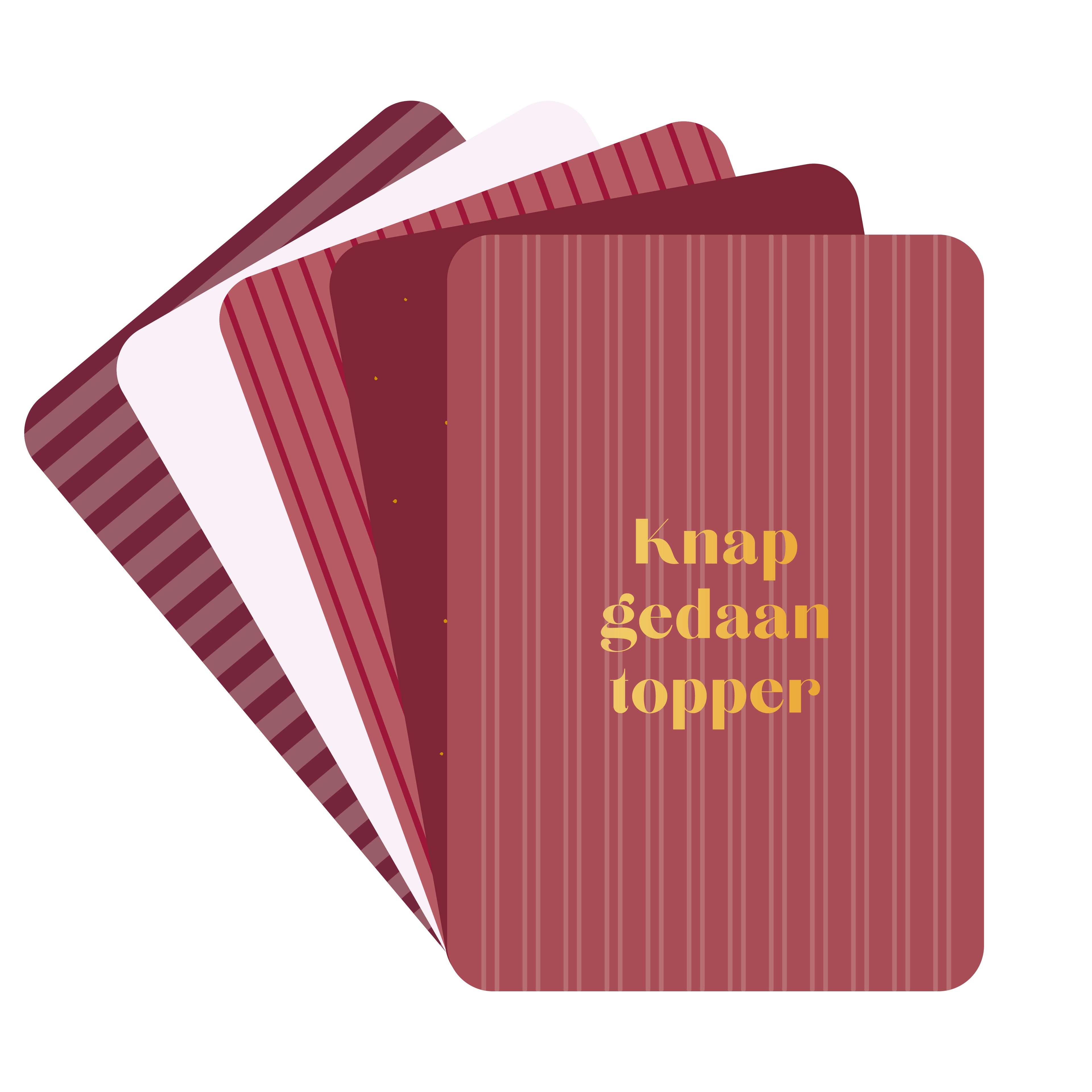 Kaartenset Knap gedaan topper + enveloppen (met goudfolie)