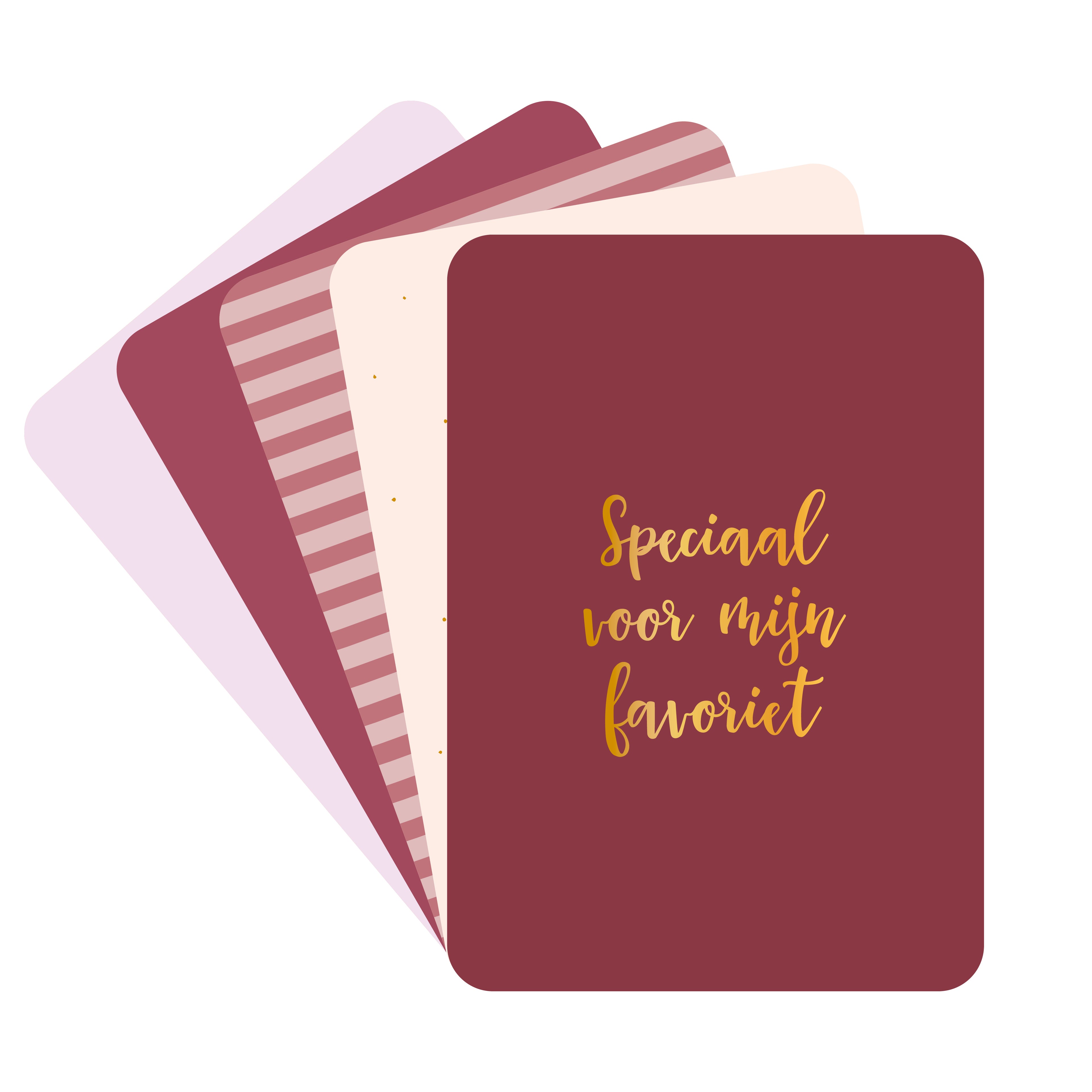 Kaartenset Speciaal voor mijn favoriet + enveloppen (met goudfolie)