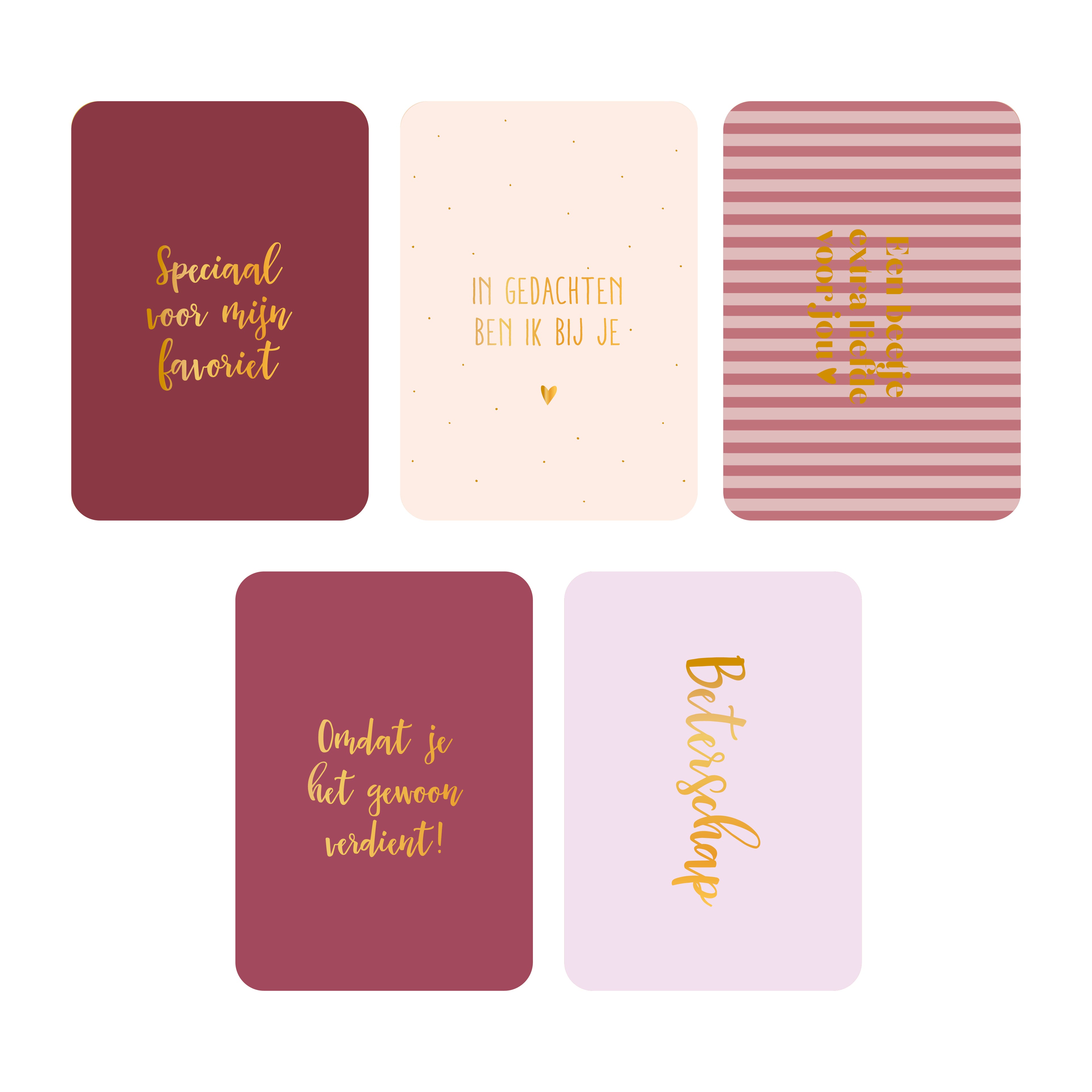 Kaartenset Speciaal voor mijn favoriet + enveloppen (met goudfolie)