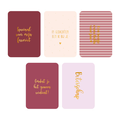 Kaartenset Speciaal voor mijn favoriet + enveloppen (met goudfolie)