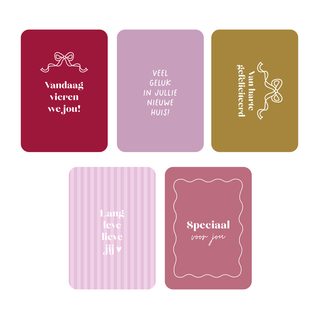 Kaartenset Vandaag vieren we jou + enveloppen