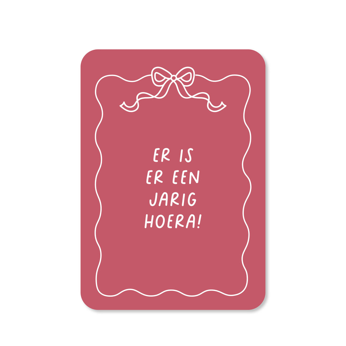 Kaart er is er een jarig in de kleur rood
