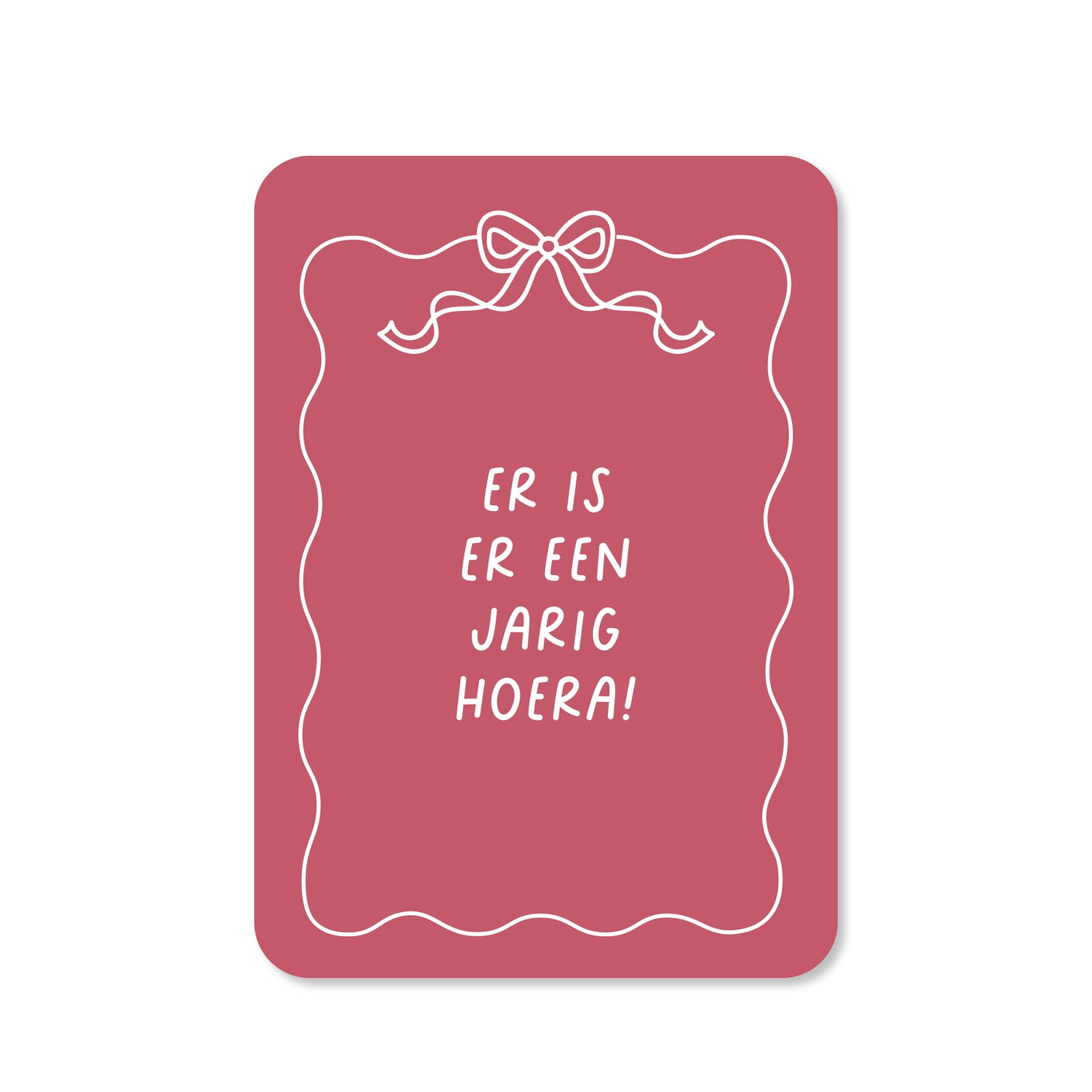 Kaart er is er een jarig in de kleur rood